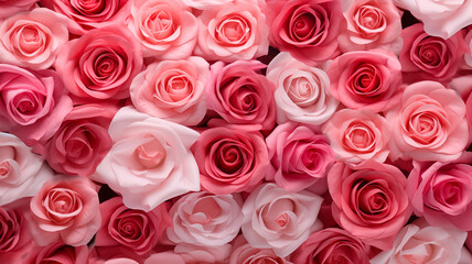 Background of Mixed Roses for Valentine's Day