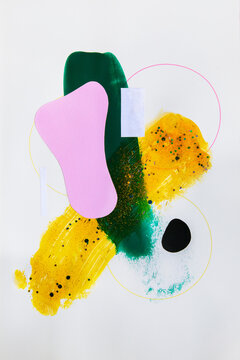 Modern abstract collage with different collage forms