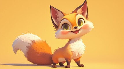Adorable Cartoon Character Fox