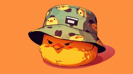 The bucket hat design featuring a cartoon character with a geeky twist is both fun and quirky