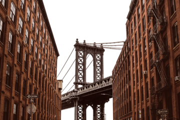 Brooklyn bridge png sticker, transparent background