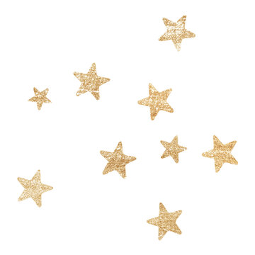 Naklejki Glitter star png sticker, gold design transparent background