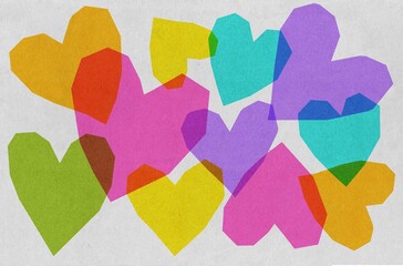 Colorful retro heart love pattern. Valentine's Day Concept.