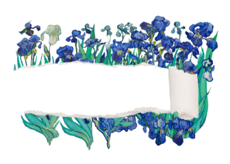 Blue flower png sticker, ripped paper copy space design transparent background remixed by rawpixel