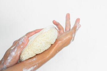 Wash Hand with Soap, Woman Shower Foam Skin Care Higiene Protection with Luffa, Clean Moisture...