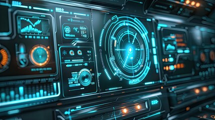 Obraz premium Mock-up scene of a futuristic smart home control panel