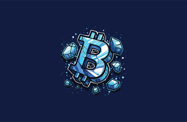 Cute Bitcoin Mascot Logo Style 
