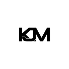 kjm lettering initial monogram logo design