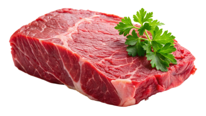 Fresh raw red beef meat on a white background. Fresh meat concept.