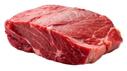 Fresh raw red beef meat on a white background. Fresh meat concept.