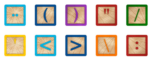 3D render set of colorful wooden blocks without signage and accent background for literacy and...