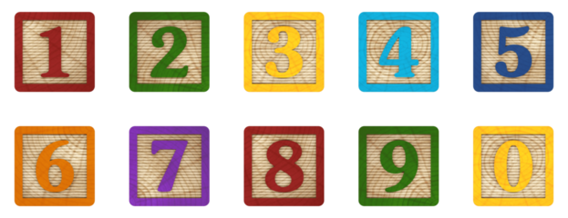 3D Render Set of Colorful Wooden Backgroundless Number Blocks with for Literacy and Teaching Illustration for Schools, Kids, Advertisements and Others. Excellent quality.