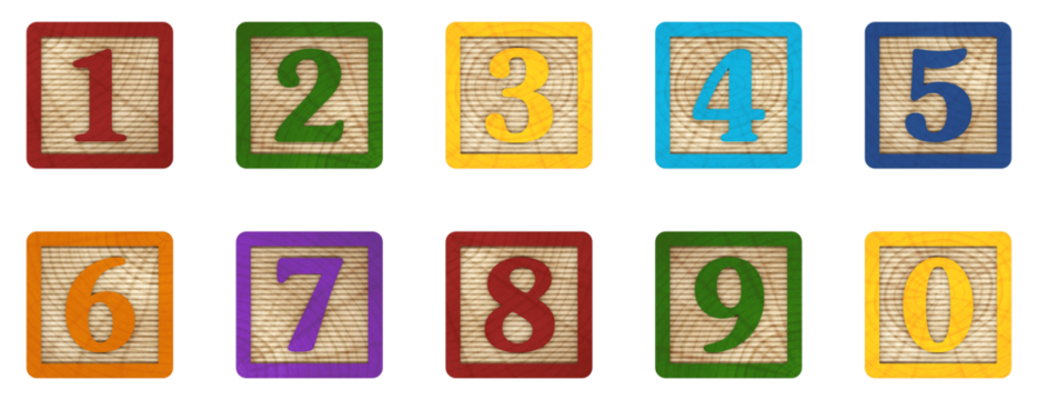 3D Render Set of Colorful Wooden Backgroundless Number Blocks with for Literacy and Teaching Illustration for Schools, Kids, Advertisements and Others. Excellent quality. - Powered by Adobe