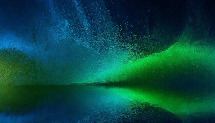 Fototapeta premium blue green neon light, dark night, grainy grunge texture, abstract fantasy background, gradient color water flow, web header, banner wide panorama