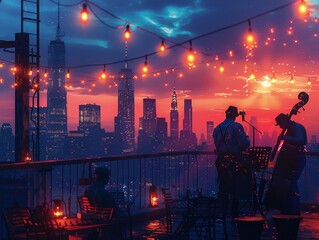 Classic New York City rooftop parties, skyline views and jazz, hidden gems, nights to remembeพ