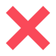 X mark png icon sticker, flat graphic on transparent background