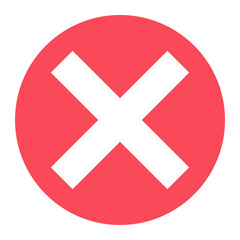 X mark png icon sticker, flat graphic on transparent background