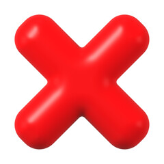 X mark png icon sticker, 3D rendering, transparent background