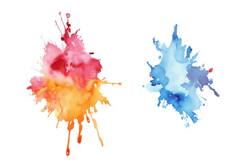 Transparent Background with Abstract Watercolor Splashes