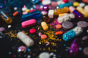 Party drugs and pills at a concert