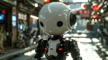 White Gummy Robotic Child Becomes Unlikely Hero of Dystopian Rebellion Against Corporate Tyranny - obrazy, fototapety, plakaty