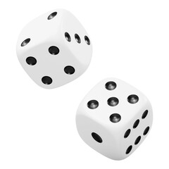 Png dice sticker, 3D rendering, transparent background