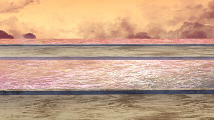 Obraz premium 夕方の釣り堀