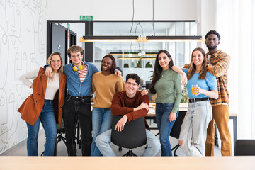 United young team in creative office space