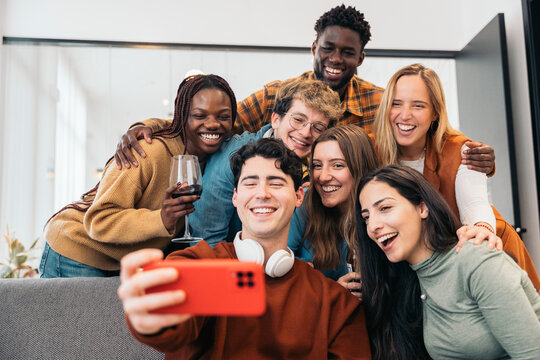 Group selfie capturing joyous moments