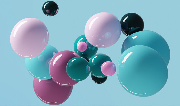 3D Bouncing Spheres Motion Graphic 