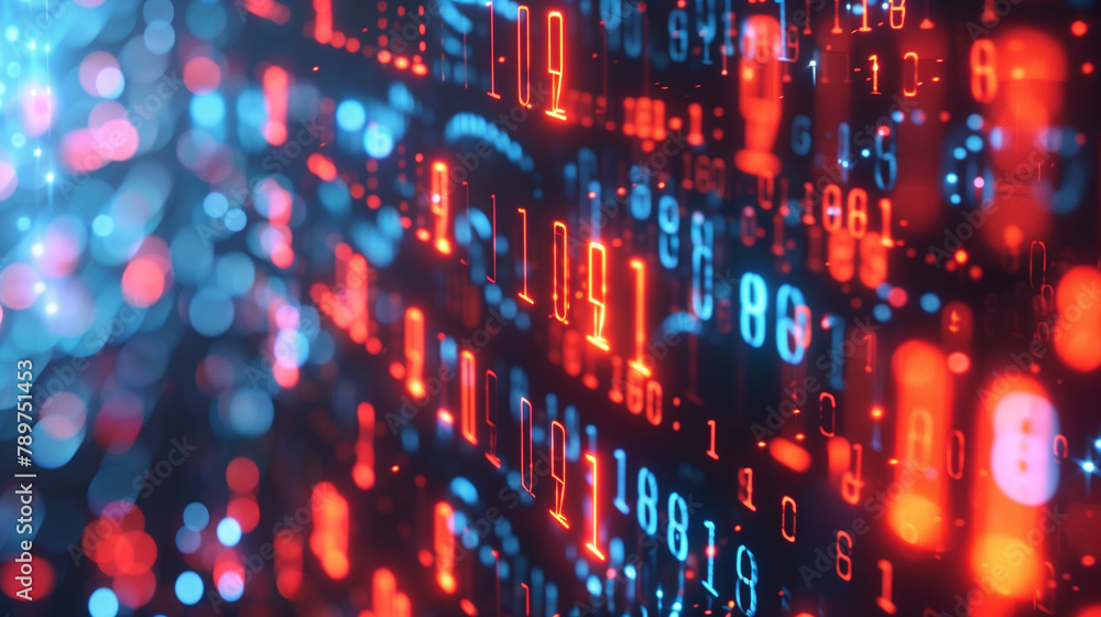 Poster modern technology background glowing binary codes cyber tech wallpaper