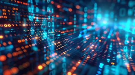 modern technology background glowing binary codes cyber tech wallpaper 
