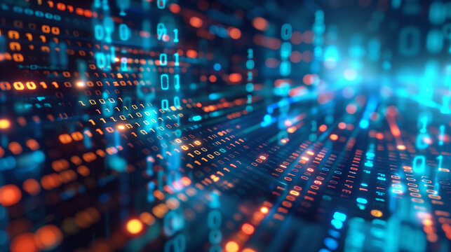 modern technology background glowing binary codes cyber tech wallpaper 