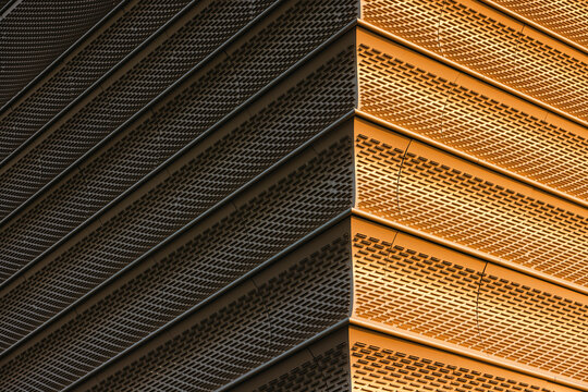Contrast of Black and Gold Architectural Details