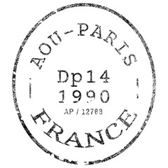 Travel stamp png sticker, Paris France word transparent background