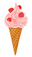 Berry soft serve png sticker, transparent background