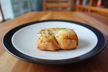 Sweet Double Cheese Bread on table	

