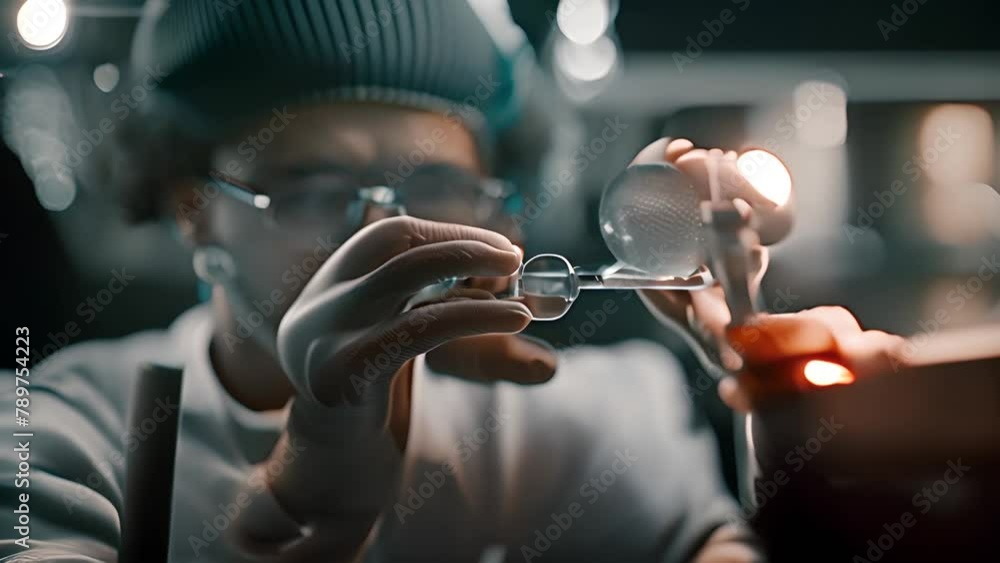 Poster scientist analyzing object generative ai