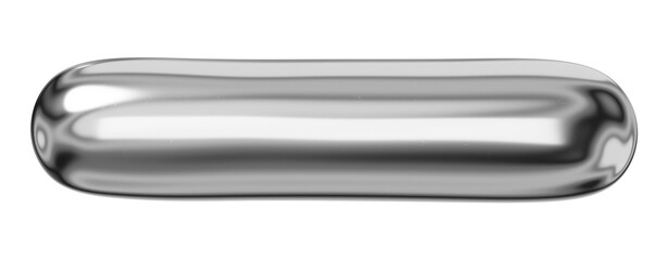 Underscore symbol png sticker, 3D chrome metallic balloon design, transparent background