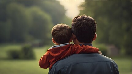 Naklejka premium parent and child in park