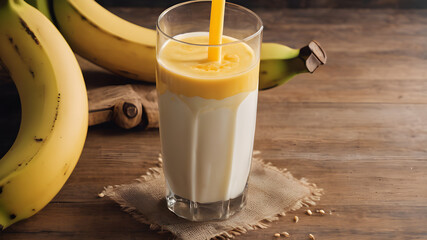 banana smoothie in glass