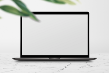 Laptop screen png mockup, digital device
