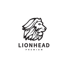 Lion head vector logo design illustration