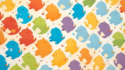 Cute Figures Pattern Texture Wallpaper Background