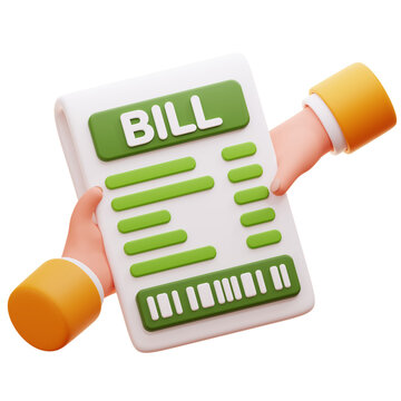 split bill 3d icon illustration