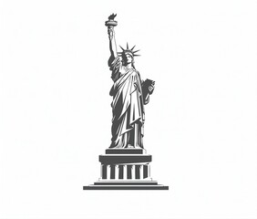 Liberty Torch Logo in Minimalist Flat Design on White Background