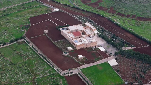 Aerial 4K videos of Syriac Mor Gabriel Monastery in Mardin Midyat 