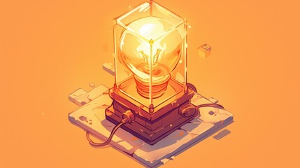 Solarium desktop lamp icon in isometric style perfect for web design standing out on a clean white background