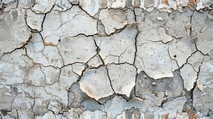 Obraz premium Cracked concrete wall disaster design. Catastrophic decay for versatile projects AI Image