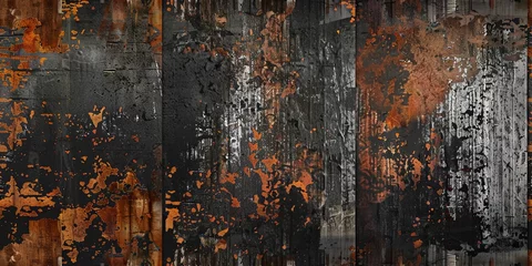 Fotobehang Immersive urban grunge texture showcasing raw decay and deterioration. Abstract backdrop. AI Image © dekreatif